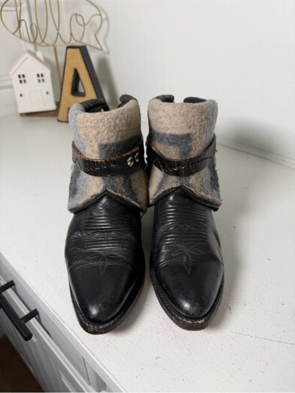 Canty Boots Women 8 Handmade Montana Custom Leather Western Ankle One of a Kind - Picture 2 of 10